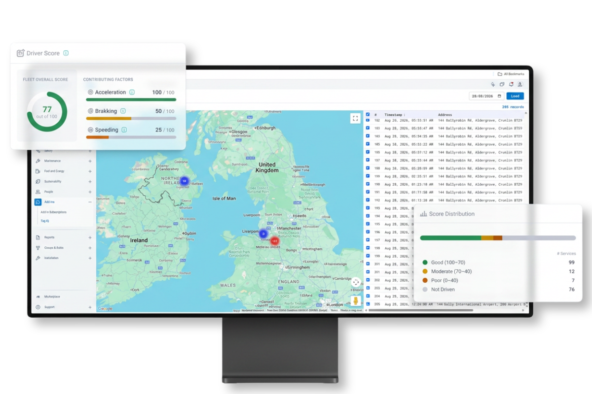 matrix iq and geotab dashboard view